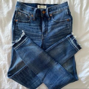 MADEWELL 9" High Riser Rip and Repair Distressed Skinny Skinny Jeans Sz 24